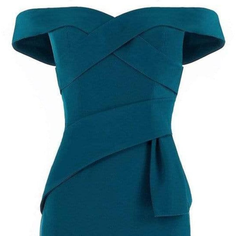 Janique Evening Dress Teal in Size 14 - Picture 3 of 6